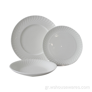Λευκό Stoneware απλό και κομψό Dinnerset Ceramic Hotel